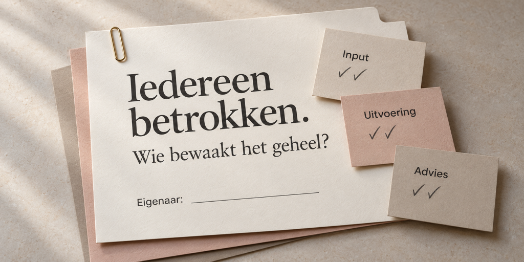 Iedereen betrokken, maar wie is eigenaar?
